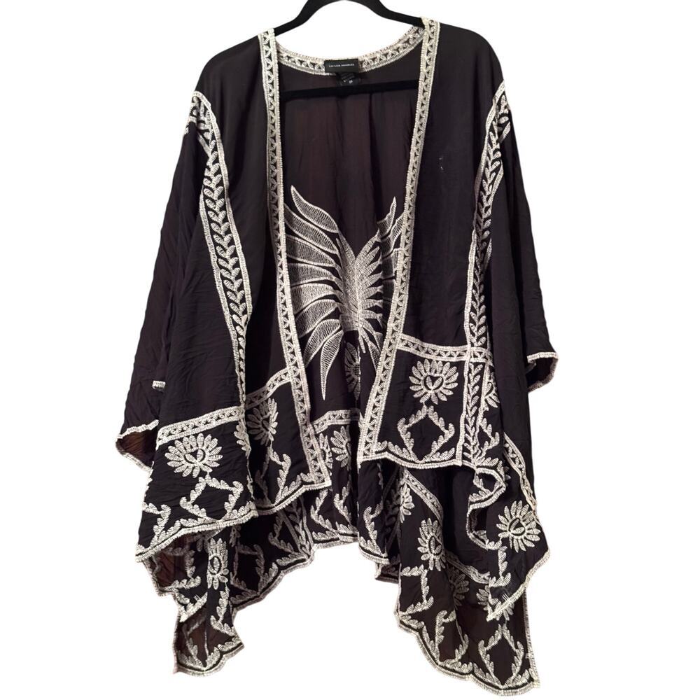 LIV Los Angeles 3X Butterfly embroidered Kimono Boho Bohemian western - Picture 1 of 5